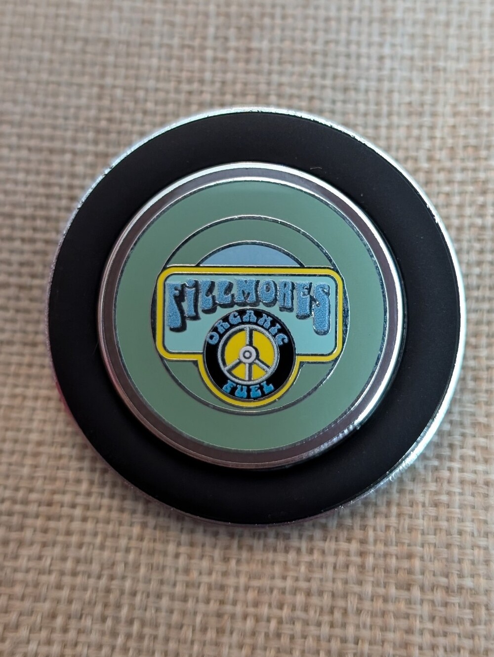 Cars pin Filmores Organic Fuel BoxLunch Disney Pixar Cars 20th  Spinning Tire